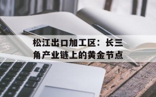 松江出口加工区：长三角产业链上的黄金节点