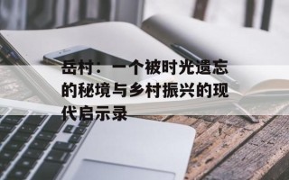 岳村：一个被时光遗忘的秘境与乡村振兴的现代启示录