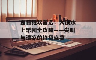 夏日狂欢首选！大康水上乐园全攻略——尖叫与清凉的终极盛宴