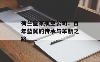 荷兰皇家航空公司：百年蓝翼的传承与革新之路