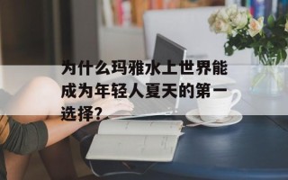为什么玛雅水上世界能成为年轻人夏天的第一选择？
