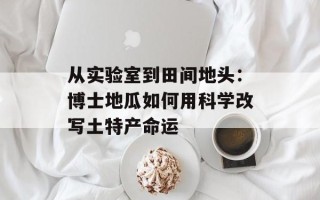 从实验室到田间地头：博士地瓜如何用科学改写土特产命运