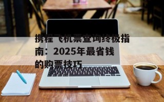 携程飞机票查询终极指南：2025年最省钱的购票技巧
