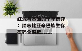 红泥与基因的千年博弈：纳米比亚辛巴族生存密码全解析