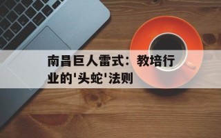 南昌巨人雷式：教培行业的'头蛇'法则