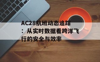 AC28航班动态追踪：从实时数据看跨洋飞行的安全与效率