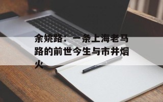 余姚路：一条上海老马路的前世今生与市井烟火