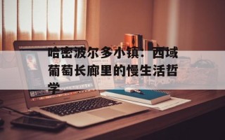 哈密波尔多小镇：西域葡萄长廊里的慢生活哲学