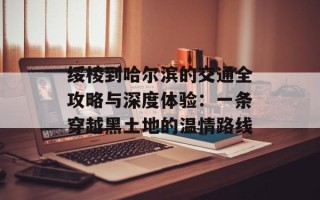 绥棱到哈尔滨的交通全攻略与深度体验：一条穿越黑土地的温情路线