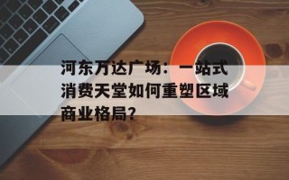 河东万达广场：一站式消费天堂如何重塑区域商业格局？