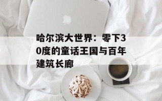 哈尔滨大世界：零下30度的童话王国与百年建筑长廊