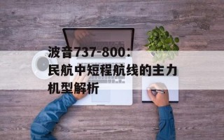 波音737-800：民航中短程航线的主力机型解析